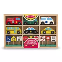 Melissa & Doug Fa autók és közlekedési táblák