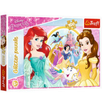 Disney hercegnők - Ariel és Belle 100 db-os csillámló puzzle - Trefl 