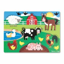 Melissa & Doug Fa puzzle fogantyúval - farm állatok 