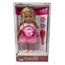 Magyarul beszélő Charlotte baba rózsaszín ruhában 36 cm