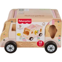Fisher Price fagylaltos kocsi, fa formaválogató fejlesztő bébijáték