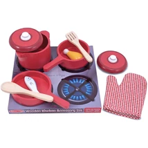 Melissa & Doug, sütés-főzés, fa konyhai feleszerlés készlet