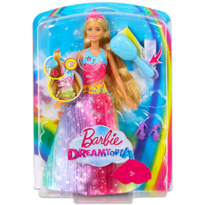 Barbie Baba Dreamtopia Tündöklő,zenélő hercegnő mágikus fésűvel