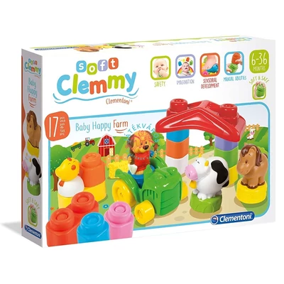 Clementoni Clemmy Baby Boldog Farm puha építőjáték 14954