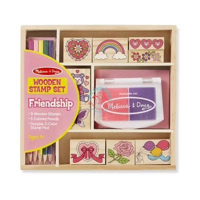 Melissa & Doug- Fa nyomdakészlet ceruzákkal-Barátság