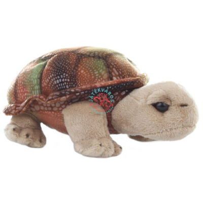 Szárazföldi plüss teknős, csillogó páncéllal 20 cm 