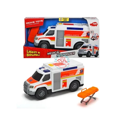 Dickie Toys: Mentőautó hordággyal,hanggal és fénnyel, 30 cm