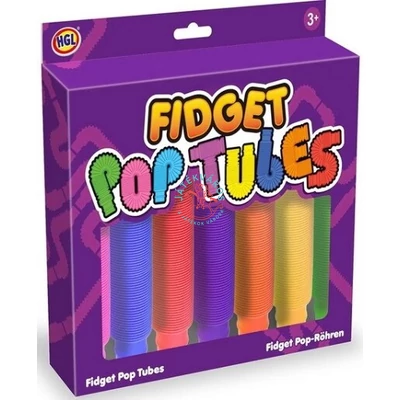 Fidget Pop Tubes hajlítható, nyújtható, összekapcsolható mókás csövek 8 db-os 20 cm 