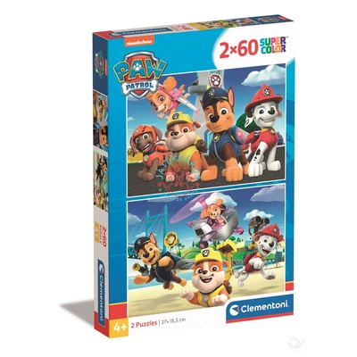 Mancs őrjárat 2x60 db-os szuper színes puzzle -Clementoni  Mancs őrjárat 2x60 db-os szuper színes puzzle -Clementoni