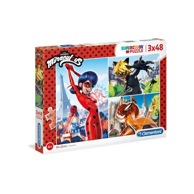 Miraculous 3x48 db-os szuper színes puzzle - Clementoni