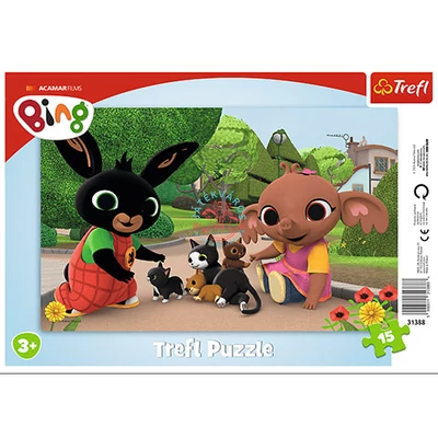 Bing cicákkal 15 db-os keretes puzzle -Trefl 