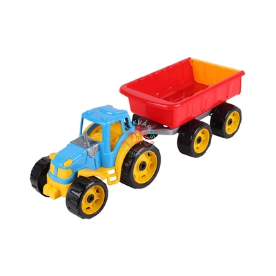 Műanyag traktor utánfutóval 50 cm 