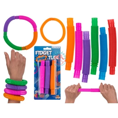 Fidget Pop Tubes hajlítható, nyújtható mókás csövek 3 db-os 13 cm