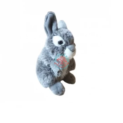 Plüss álló nyuszi, szürke 22 cm 