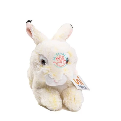 Fekvő fehér plüss nyuszi 26 cm