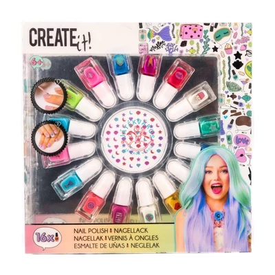 Canenco Create It-Körömlakk szett 16 színnel és matricákkal 