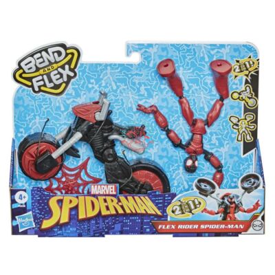 Bosszúállók Bend And Flex Rider Pókember figura - motorral 