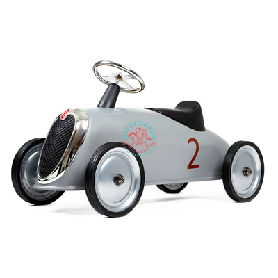 Baghera Ezüst színű Vintage stílusú  lábbal hajtós fém Rider bébitaxi