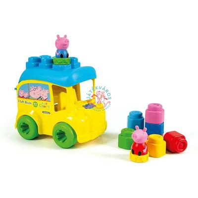 Peppa malac autós puha építőkocka készlet Clementoni 