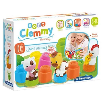 Clementoni Clemmy Baby Mókás farm könyv és építőkocka készlet