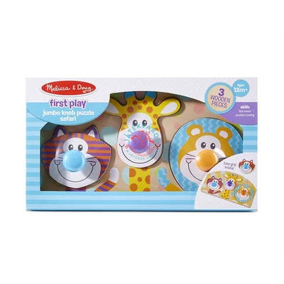 Melissa & Doug Puzzle fogantyúval, Szafari