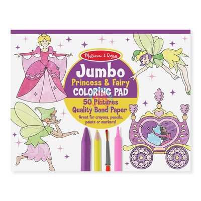 Melissa & Doug jumbo színező, hercegnő-tündér