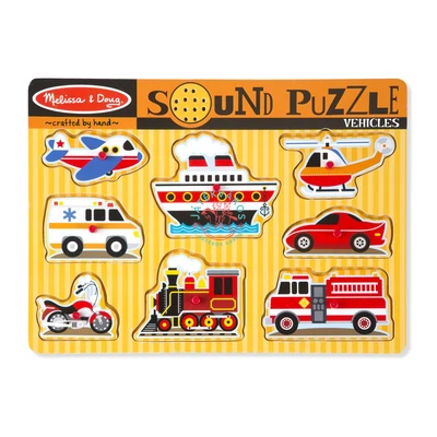 Melissa & Doug Fa Hangos puzzle, járművek