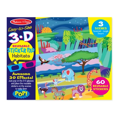 Melissa & Doug 3D Újrahasználható matrica készlet, természet