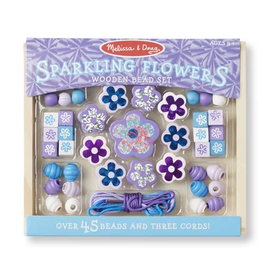 Melissa & Doug Fa gyöngy szett,ragyogó virágok